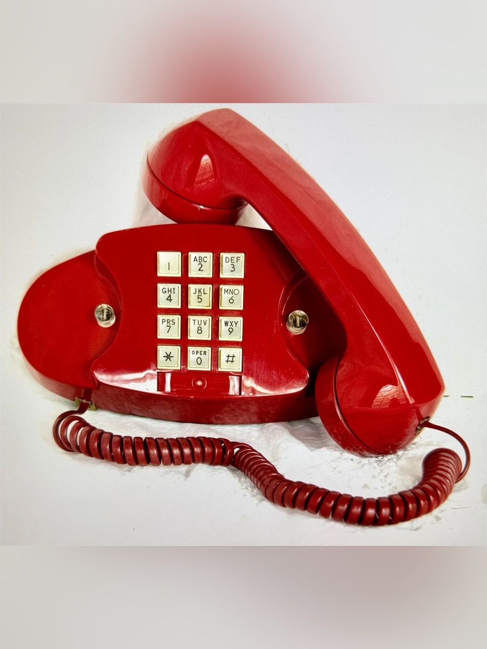 Vintage Red Western Electric Princess Push Button Telephone